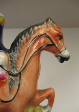 Load image into Gallery viewer, Antique Miniature Staffordshire Flatback Figurine of a Military Gentleman on Horseback
