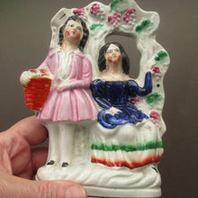 Load image into Gallery viewer, Antique Miniature Staffordshire Figurine. Couple Under a Fruiting  Vine
