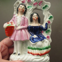 Load image into Gallery viewer, Antique Miniature Staffordshire Figurine. Couple Under a Fruiting  Vine
