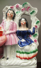 Load image into Gallery viewer, Antique Miniature Staffordshire Figurine. Couple Under a Fruiting  Vine
