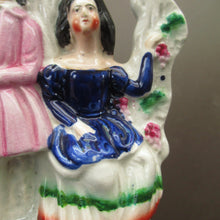 Load image into Gallery viewer, Antique Miniature Staffordshire Figurine. Couple Under a Fruiting  Vine
