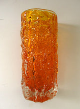 Load image into Gallery viewer, 1960s WHITEFRIARS Tangerine &quot;Bark&quot; vase by Geoffrey Baxter
