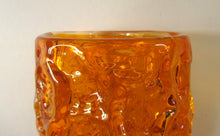 Load image into Gallery viewer, 1960s WHITEFRIARS Tangerine &quot;Bark&quot; vase by Geoffrey Baxter
