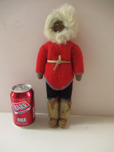 Load image into Gallery viewer, Vintage Mid Century Inuit Eskimo Doll with handmade felt clothes
