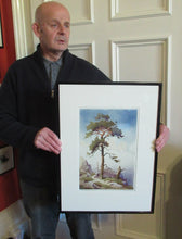 Load image into Gallery viewer, 1930s COLOUR WOODCUT Entitled The Lone Pine by James Alphege Brewer
