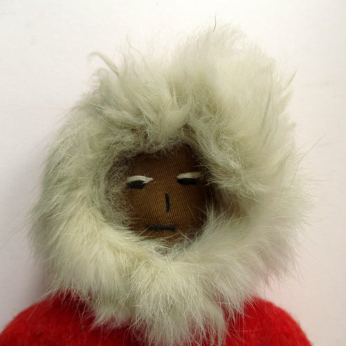 Vintage Mid Century Inuit Eskimo Doll with handmade felt clothes