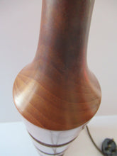 Load image into Gallery viewer, Vintage Scandinavian Teak Pillar Table Lamp. Working
