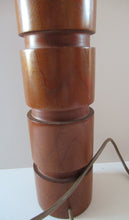 Load image into Gallery viewer, Vintage Scandinavian Teak Pillar Table Lamp. Working
