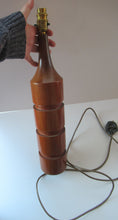 Load image into Gallery viewer, Vintage Scandinavian Teak Pillar Table Lamp. Working

