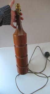 Vintage Scandinavian Teak Pillar Table Lamp. Working