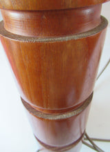 Load image into Gallery viewer, Vintage Scandinavian Teak Pillar Table Lamp. Working
