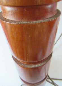 Vintage Scandinavian Teak Pillar Table Lamp. Working