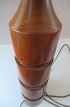 Load image into Gallery viewer, Vintage Scandinavian Teak Pillar Table Lamp. Working
