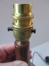 Load image into Gallery viewer, Vintage Scandinavian Teak Pillar Table Lamp. Working
