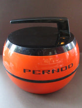 Load image into Gallery viewer, 1970s French Orange Plastic Ice Bucket Curling Stone Pernod Design
