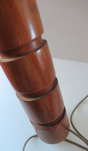 Load image into Gallery viewer, Vintage Scandinavian Teak Pillar Table Lamp. Working
