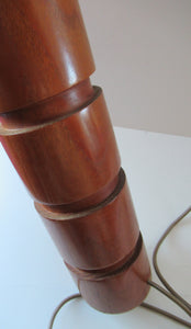 Vintage Scandinavian Teak Pillar Table Lamp. Working