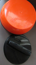 Load image into Gallery viewer, 1970s French Orange Plastic Ice Bucket Curling Stone Pernod Design
