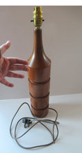 Load image into Gallery viewer, Vintage Scandinavian Teak Pillar Table Lamp. Working
