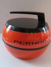 Load image into Gallery viewer, 1970s French Orange Plastic Ice Bucket Curling Stone Pernod Design
