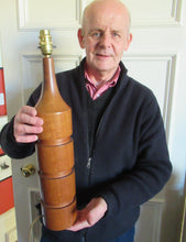 Load image into Gallery viewer, Vintage Scandinavian Teak Pillar Table Lamp. Working
