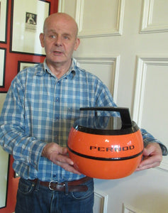 1970s French Orange Plastic Ice Bucket Curling Stone Pernod Design