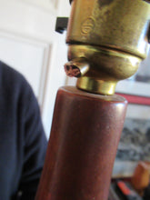 Load image into Gallery viewer, Vintage Scandinavian Teak Pillar Table Lamp. Working
