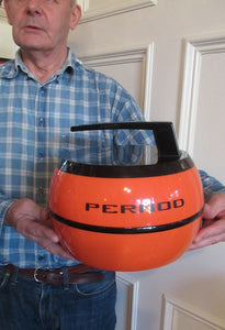 1970s French Orange Plastic Ice Bucket Curling Stone Pernod Design