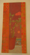 Load image into Gallery viewer, Irene Halliday - Geraniums on a Window Ledge - Watercolour and Gouache on Board
