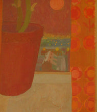 Load image into Gallery viewer, Irene Halliday - Geraniums on a Window Ledge - Watercolour and Gouache on Board
