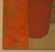 Load image into Gallery viewer, Irene Halliday - Geraniums on a Window Ledge - Watercolour and Gouache on Board
