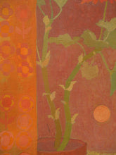 Load image into Gallery viewer, Irene Halliday - Geraniums on a Window Ledge - Watercolour and Gouache on Board
