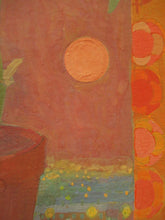 Load image into Gallery viewer, Irene Halliday - Geraniums on a Window Ledge - Watercolour and Gouache on Board
