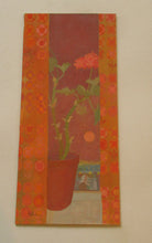 Load image into Gallery viewer, Irene Halliday - Geraniums on a Window Ledge - Watercolour and Gouache on Board
