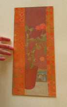 Load image into Gallery viewer, Irene Halliday - Geraniums on a Window Ledge - Watercolour and Gouache on Board
