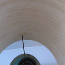 Load image into Gallery viewer, 1970s Shattaline Lamp with Green Base and Beige Spun Fibre Shade

