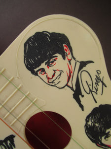 Genuine Vintage 1960s Beatles Selcol Toy Guitar with Images of the Band