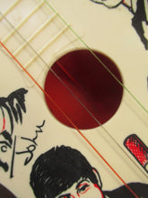 Load image into Gallery viewer, Genuine Vintage 1960s Beatles Selcol Toy Guitar with Images of the Band
