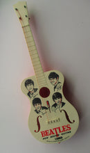 Load image into Gallery viewer, Genuine Vintage 1960s Beatles Selcol Toy Guitar with Images of the Band
