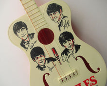 Load image into Gallery viewer, Genuine Vintage 1960s Beatles Selcol Toy Guitar with Images of the Band
