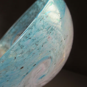Fabulous little X ZA Shape Antique Scottish Monart Glass Bowl. With Original Paper Label on the Base