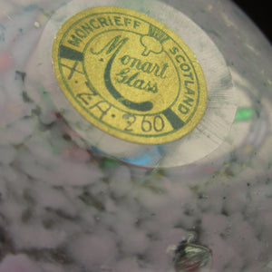 Fabulous little X ZA Shape Antique Scottish Monart Glass Bowl. With Original Paper Label on the Base