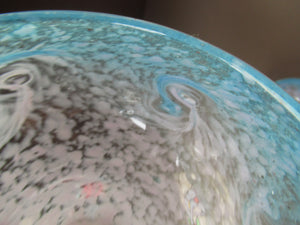 Fabulous little X ZA Shape Antique Scottish Monart Glass Bowl. With Original Paper Label on the Base
