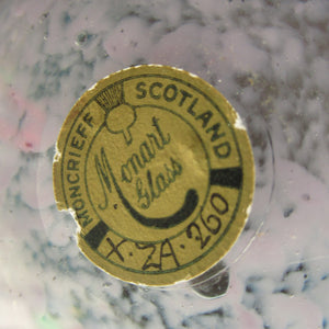 Fabulous little X ZA Shape Antique Scottish Monart Glass Bowl. With Original Paper Label on the Base