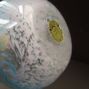 Fabulous little X ZA Shape Antique Scottish Monart Glass Bowl. With Original Paper Label on the Base