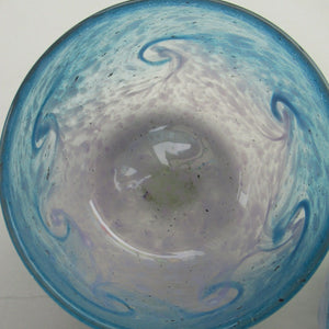 Fabulous little X ZA Shape Antique Scottish Monart Glass Bowl. With Original Paper Label on the Base