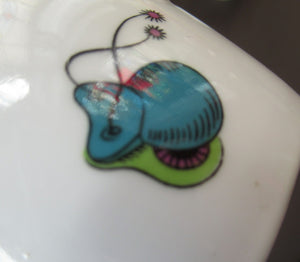 Royal Worcester 1960s Abstract Fiesta Pattern Rare Porcelain