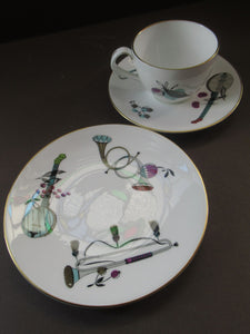 Royal Worcester Porcelain Trio Cup, Saucer, Side Plate Rare Fiesta Patern 1960s