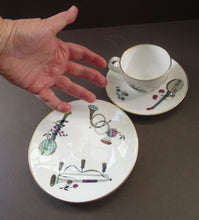 Load image into Gallery viewer, Royal Worcester Porcelain Trio Cup, Saucer, Side Plate Rare Fiesta Patern 1960s
