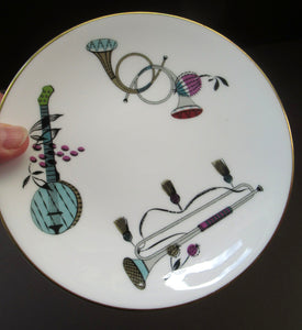 Royal Worcester Porcelain Trio Cup, Saucer, Side Plate Rare Fiesta Patern 1960s